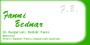 fanni bednar business card