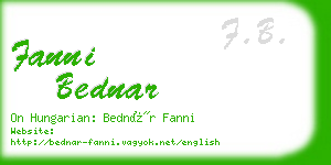 fanni bednar business card